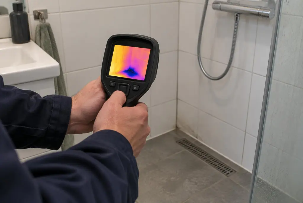 Lekdetectie Amersfoort – lekdetectiespecialist met warmtebeeldcamera in een badkamer