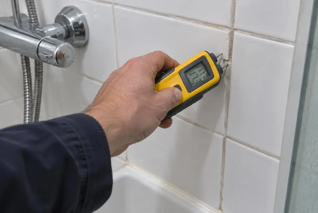 Lekdetectie Amersfoort – vochtmeter op badkamertegels bij de douche