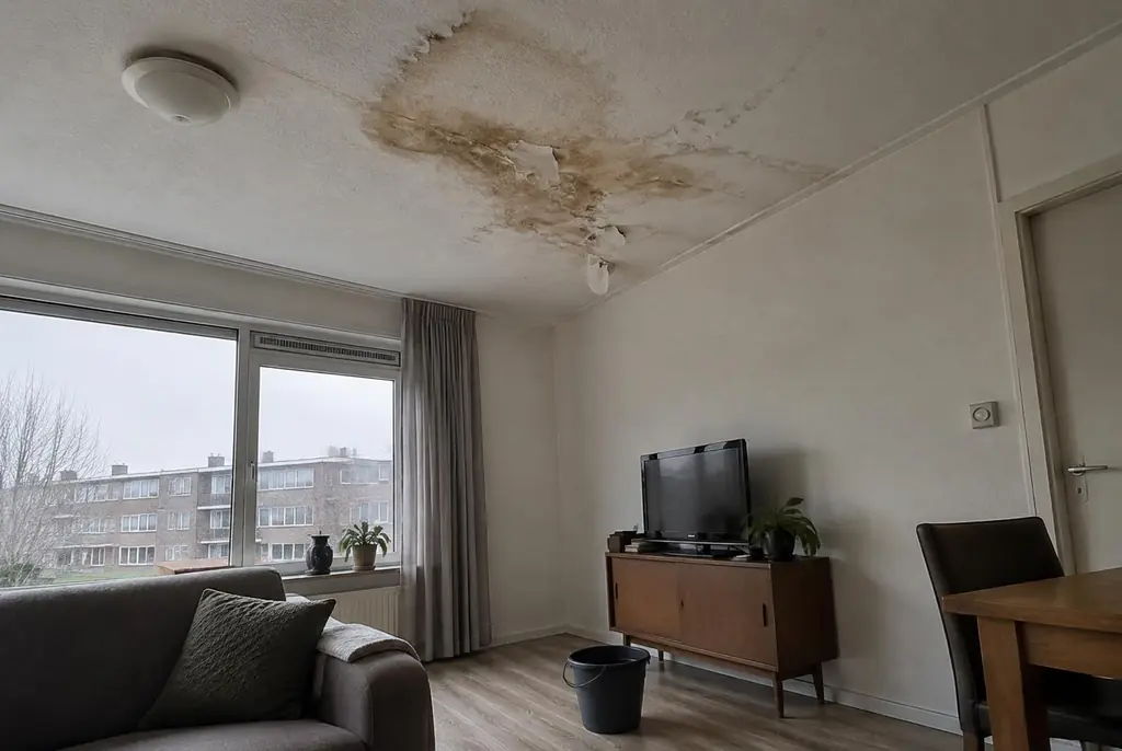 Lekdetectie Amersfoort – vochtplek op het plafond onder een badkamer